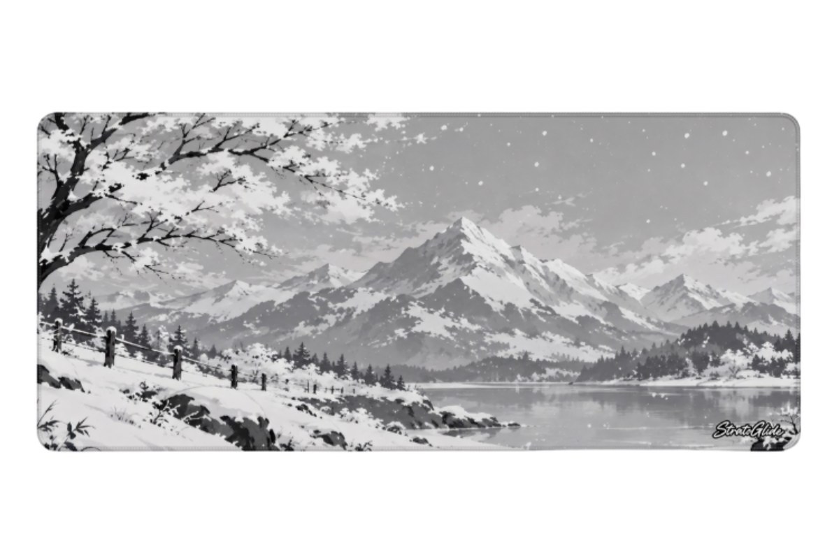 White Snowy Mountain mouse pad